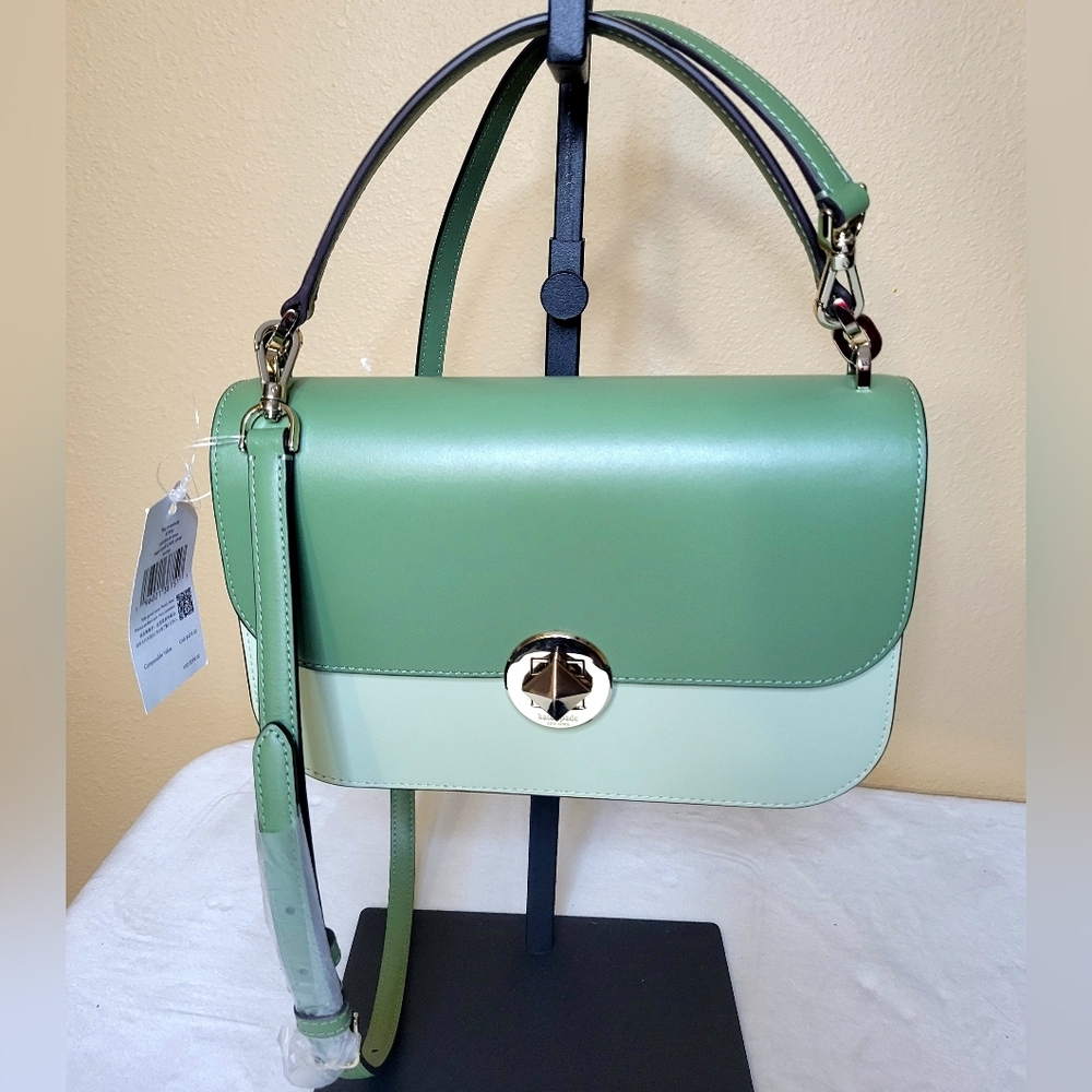 #13. Kate Spade Green and Cream Crossbody Bag